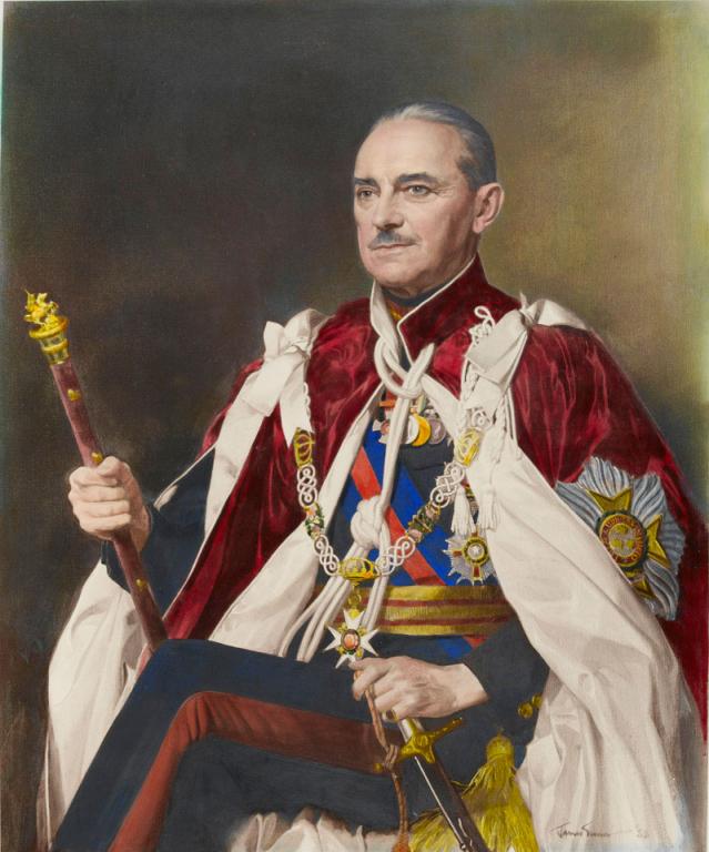 This portrait of Field Marshal Sir Gerald Templer by James Gunn (1958) hangs in the Officers' Mess of The 1st Battalion The Royal Irish Regiment