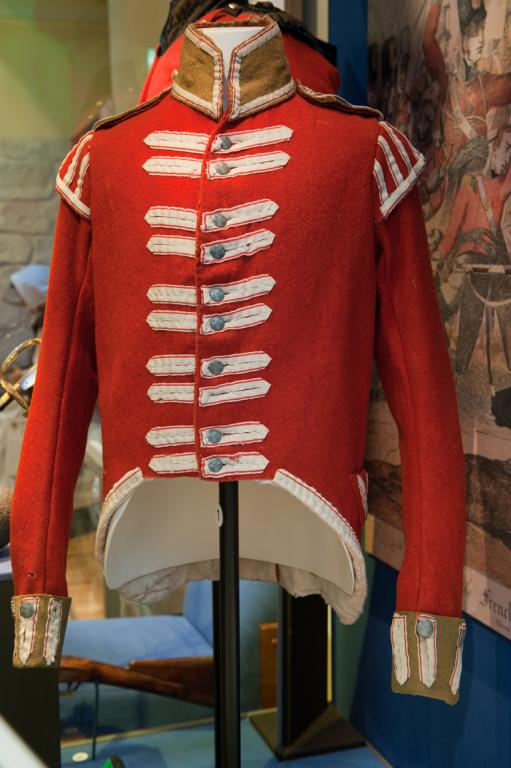 Detail of 1805 British tunic worn during the Peninsular War