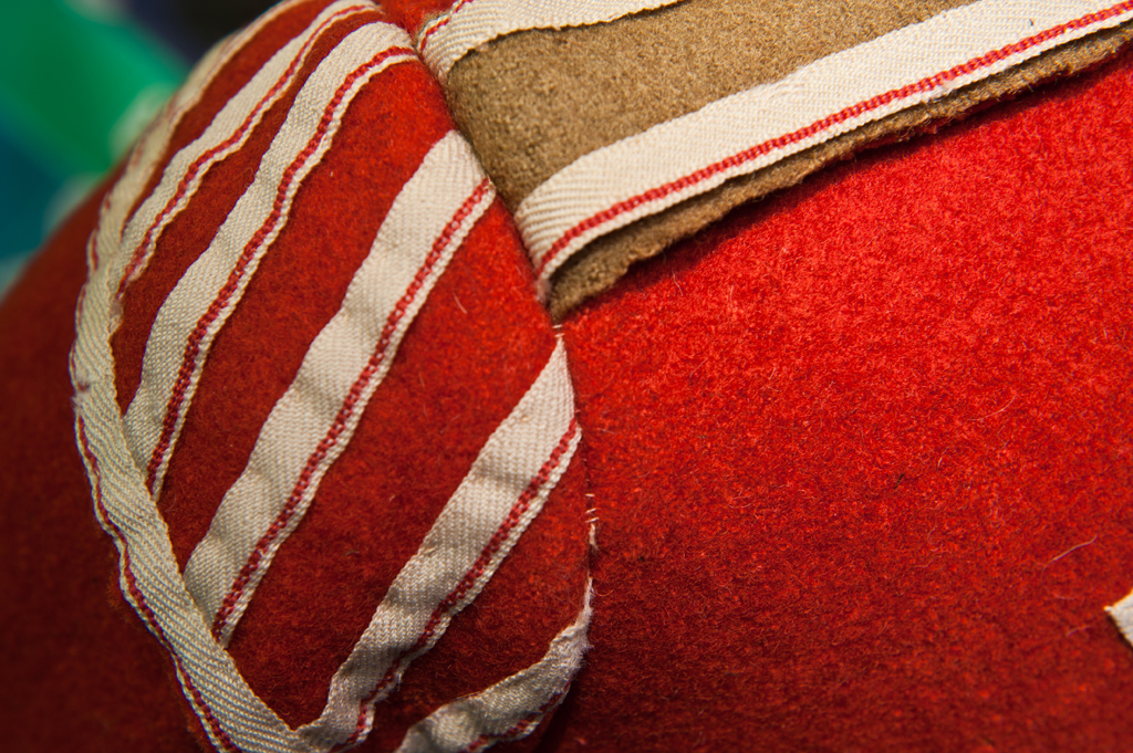 Detail of 1805 British tunic worn during the Peninsular War