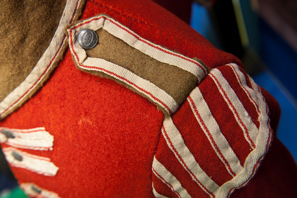 Detail of 1805 British tunic worn during the Peninsular War