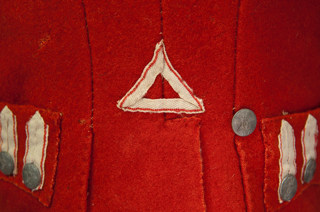 Detail of 1805 British tunic worn during the Peninsular War