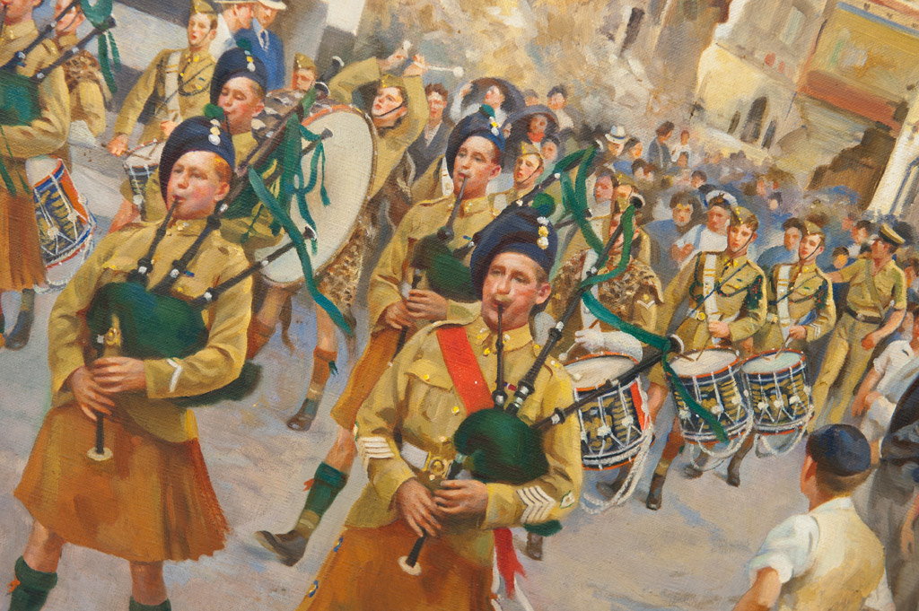 Detail of painting depicting the end of the Siege of Malta