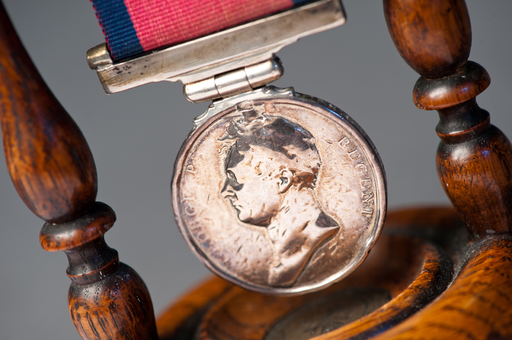 Detail of the Waterloo Medal awarded to Ensign John Ditmas
