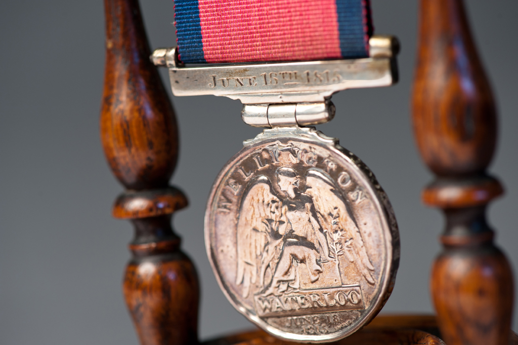 Detail of the Waterloo Medal awarded to Ensign John Ditmas