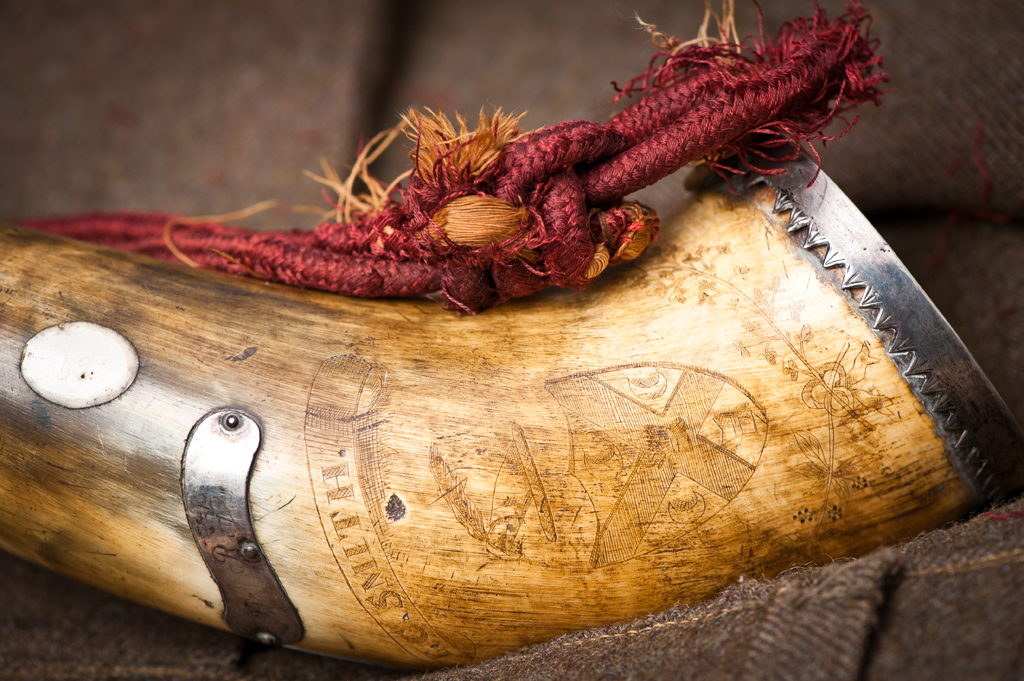 Detail of Captain Charlton Smith’s powder horn