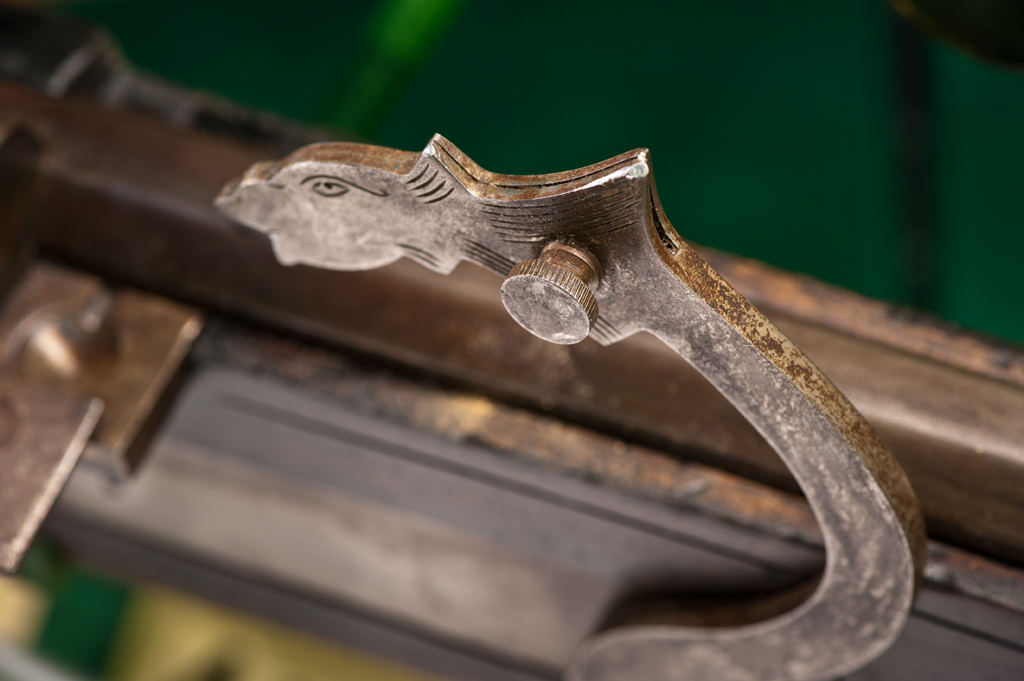 Detail of matchlock rifle