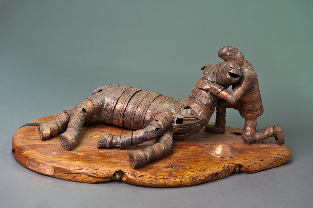 Sculpture of soldier with a dying horse, © Image Copyright, RHQ R IRISH