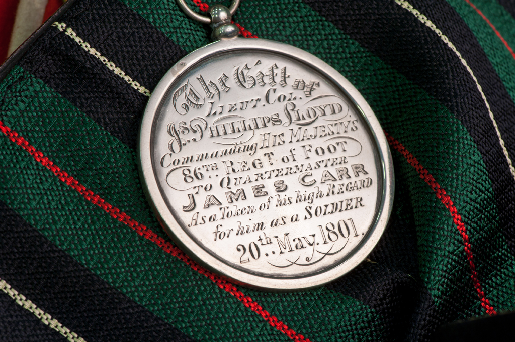 Silver medal presented on 20 May 1801 to Quarter Master James Carr
