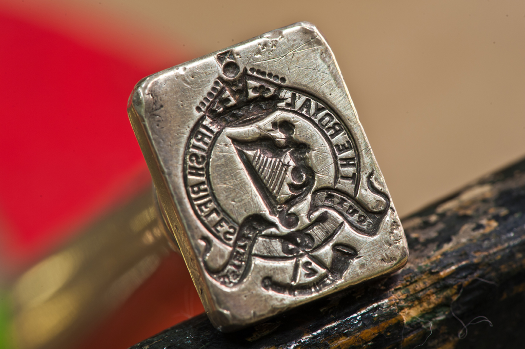 Detail of Regimental seal for the 2nd Battalion The Royal Irish Rifles